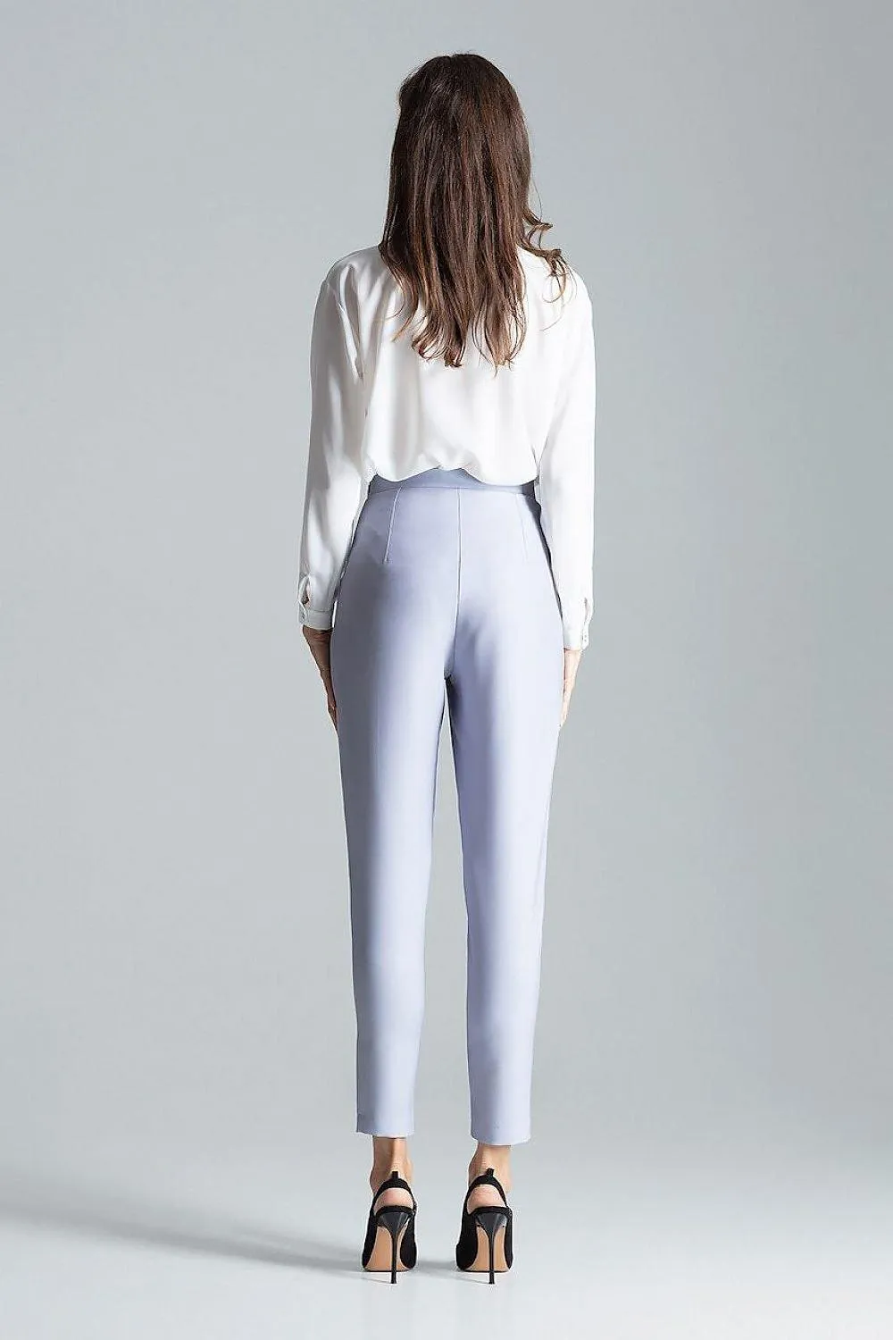 Chic Navy Blue Tailored Pleated Trousers for Women