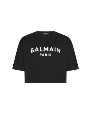 Cropped Balmain Printed T-Shirt