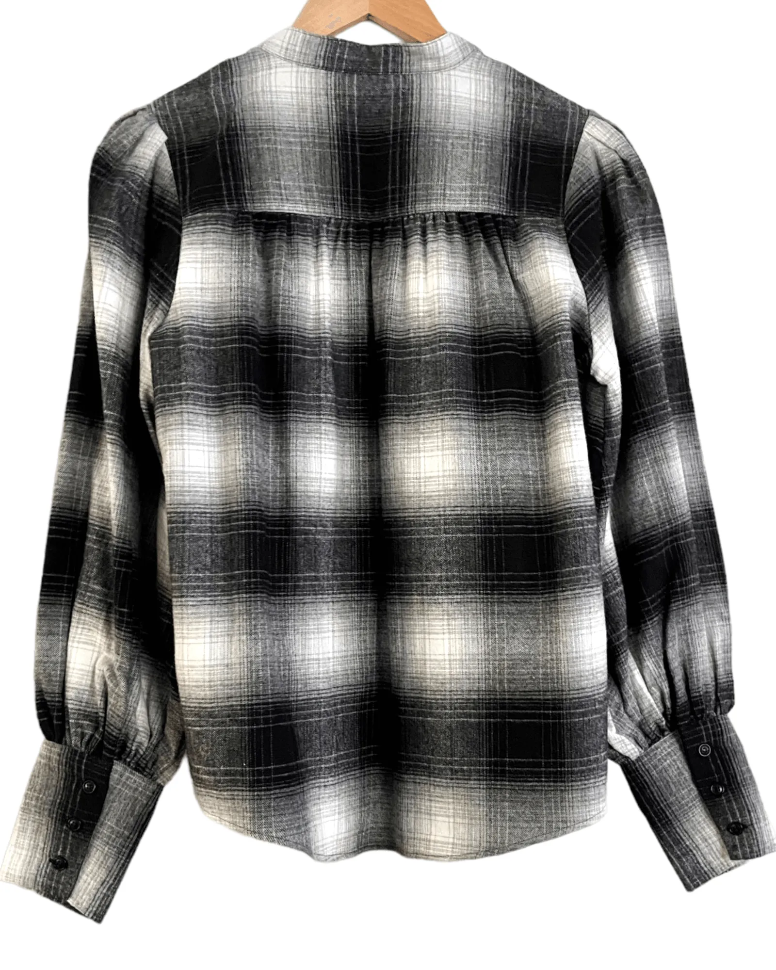 Dark Winter Plaid Puff Sleeve Shirt