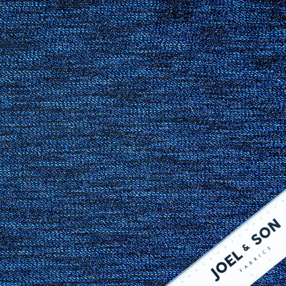 Electric Blue Metallic Bouclé