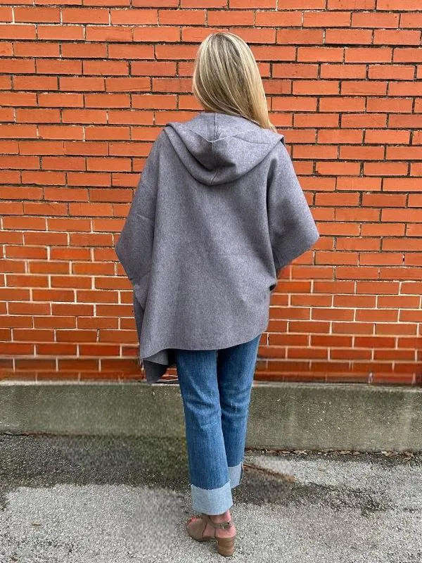 *FINAL SALE* Open Hooded Poncho Cardigan - Multiple Colors