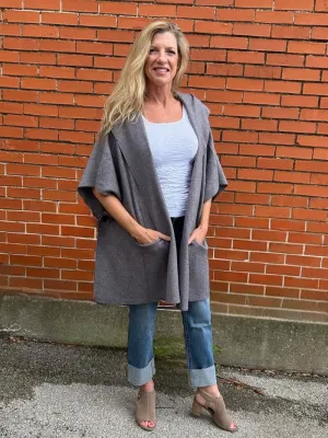 *FINAL SALE* Open Hooded Poncho Cardigan - Multiple Colors