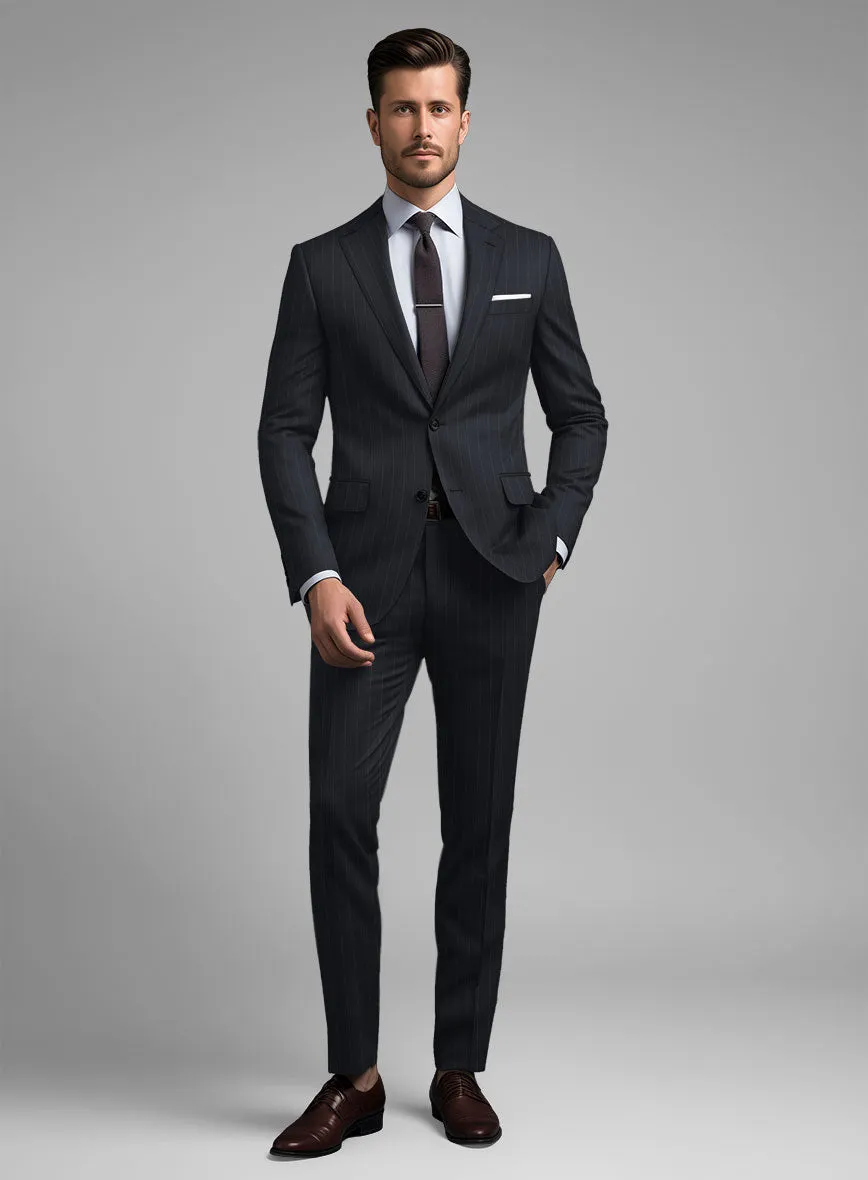 Hardy Minnis Midnight Blue Pinstripe Wool Suit