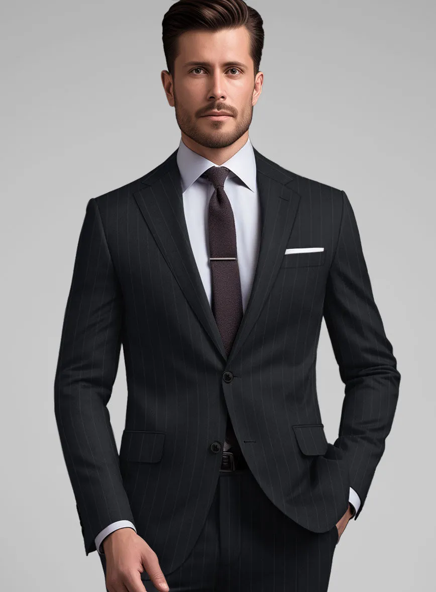 Hardy Minnis Midnight Blue Pinstripe Wool Suit