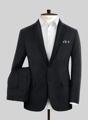Hardy Minnis Midnight Blue Pinstripe Wool Suit