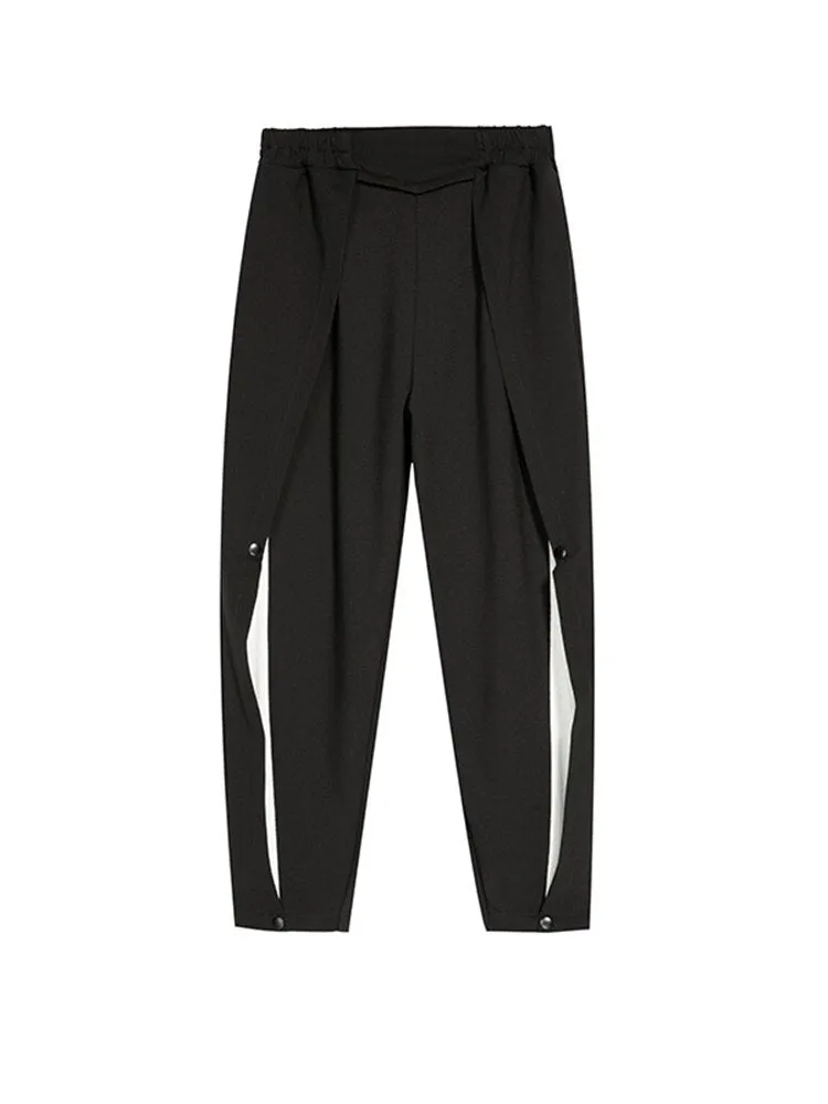 High Elastic Waist Long Harem Trousers