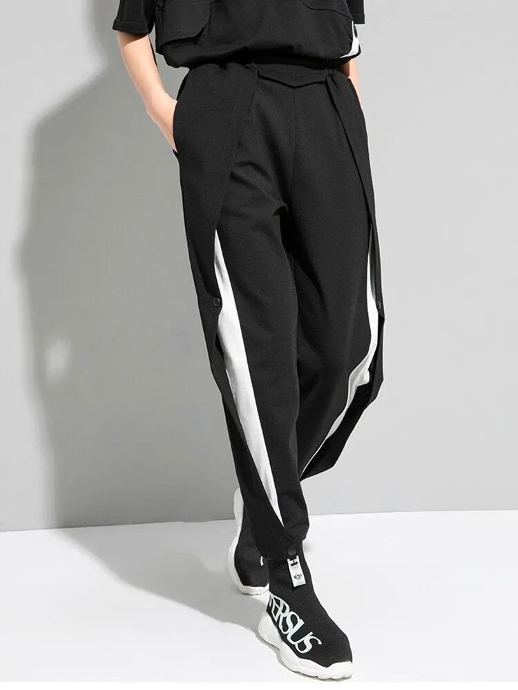 High Elastic Waist Long Harem Trousers