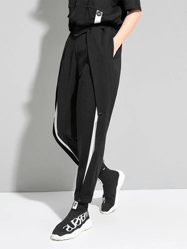High Elastic Waist Long Harem Trousers