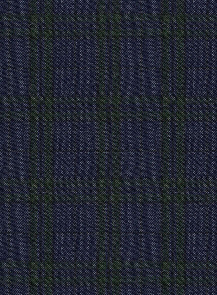 Noble Cinzia Blue Wool Silk Linen Suit