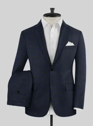 Noble Cinzia Blue Wool Silk Linen Suit