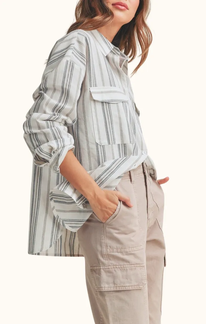 Nolan Denim Striped Shirt