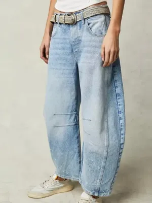 Oversized light blue baggy jeans