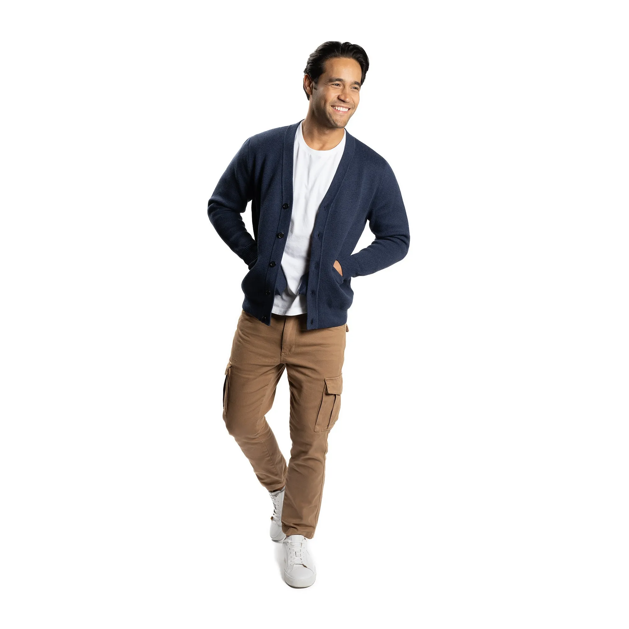 Pima Cotton Cardigan Sweaters - Navy