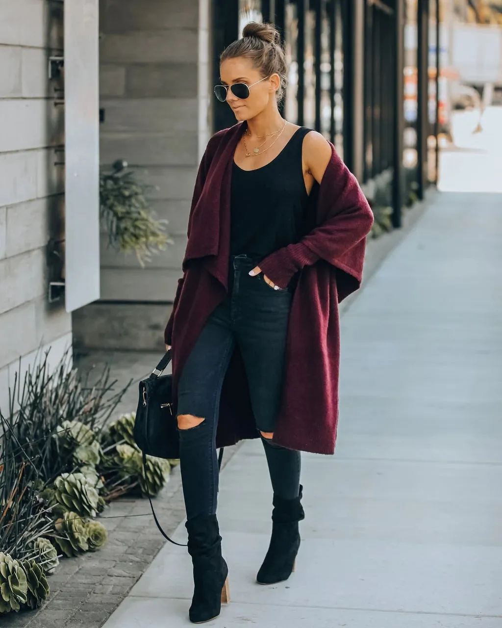 Solid Lapel Collar Jacket Womens Long Sleeve Fashion Cardigans Wholesale Clothing Vendors