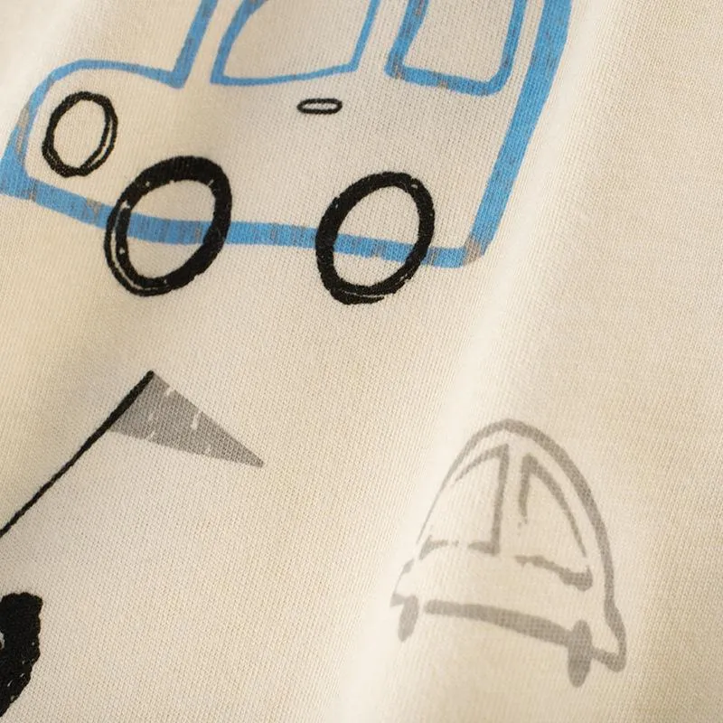 Toddler Boys Car Pattern Fashion Tops