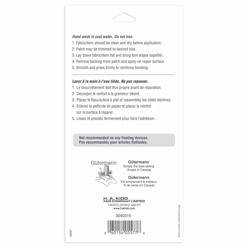 UNIQUE SEWING Nylon Patches Assorted Basic Colours - 10 x 15cm (4" x 6") - 4pcs